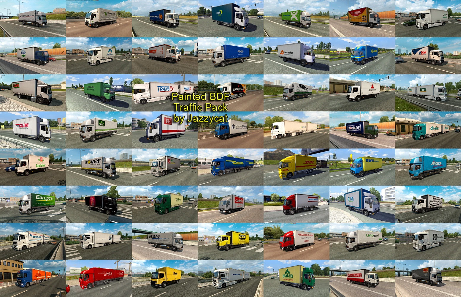Euro Truck Simulator 2 "Пак БДФ со скинами реальных компаний в трафик" [15.6.10]