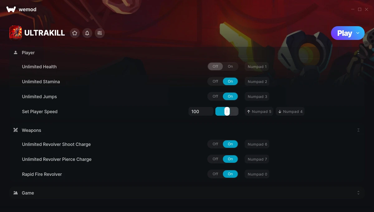 ULTRAKILL "Трейнер +8" [UPD: 29.03.2025] {STiNGERR / WeMod}