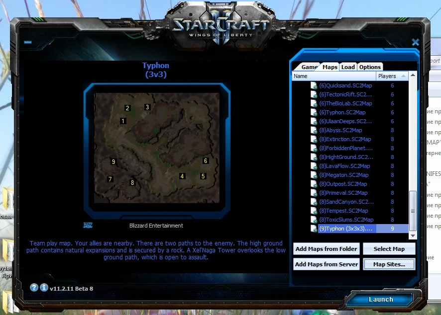 StarCraft 2: Wings of Liberty "Карта " Тифон (Неравная битва) 9 игроков ""