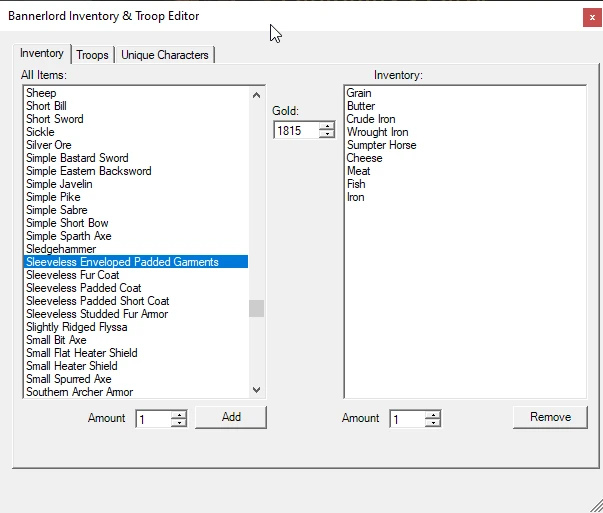 Mount & Blade 2: Bannerlord "CITEditor - Редактор инвентаря и войск" {1.2.1}