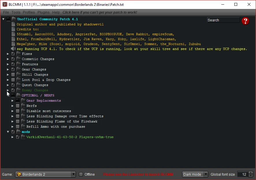 Borderlands 2 "Мод менеджер"