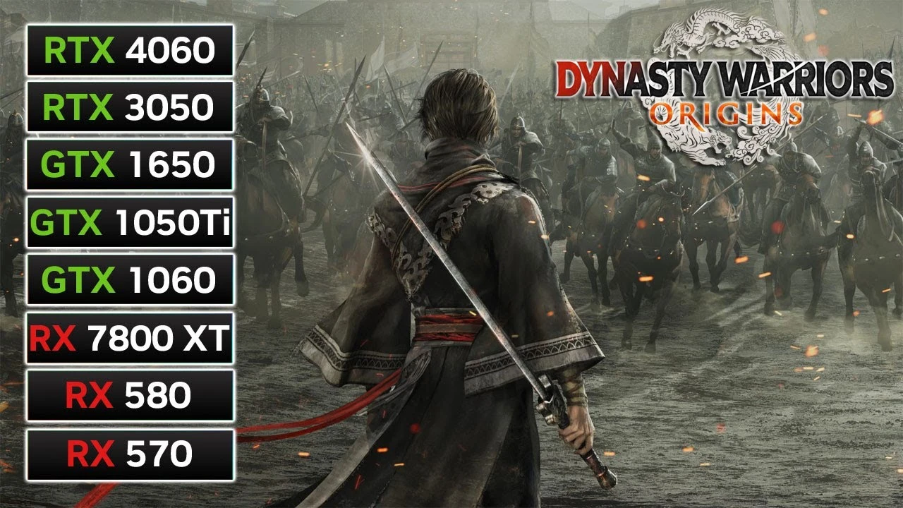 Тестирование 8 Видеокарт в Dynasty Warriors: Origins - FPS на различных настройках