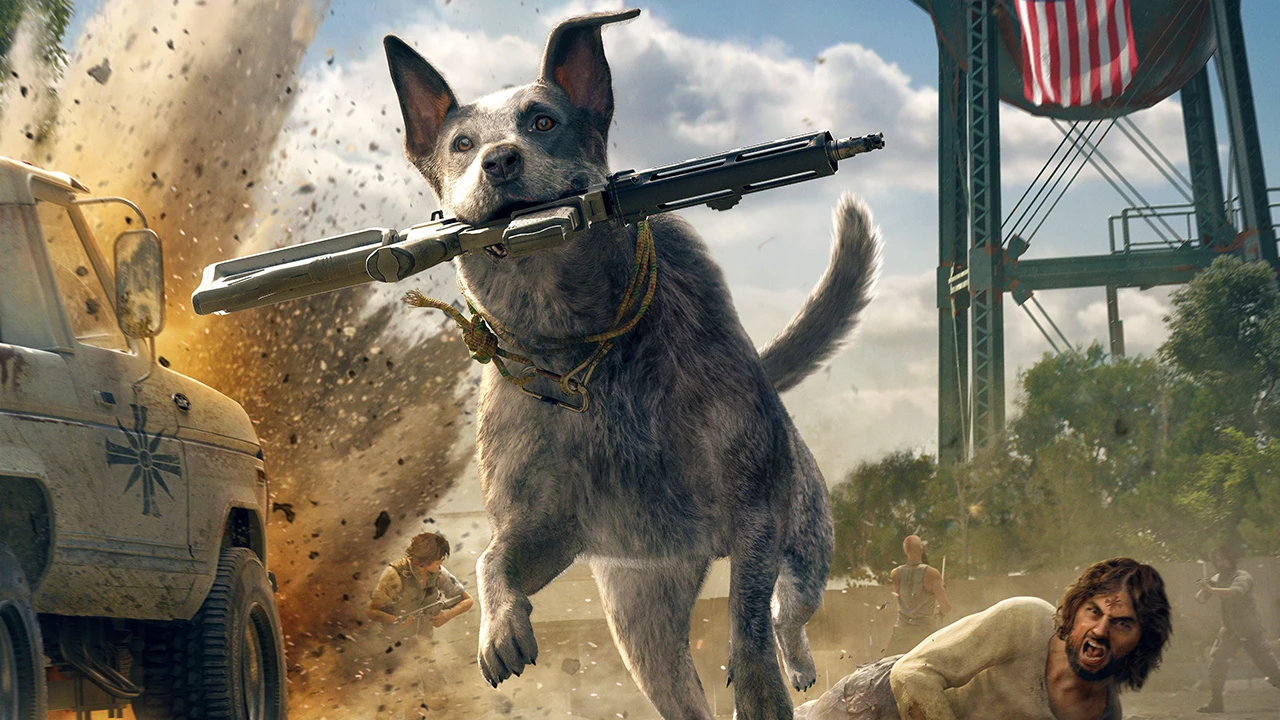 В Far Cry 5 можно вылечить пса-компаньона Бумера, погладив его по животику