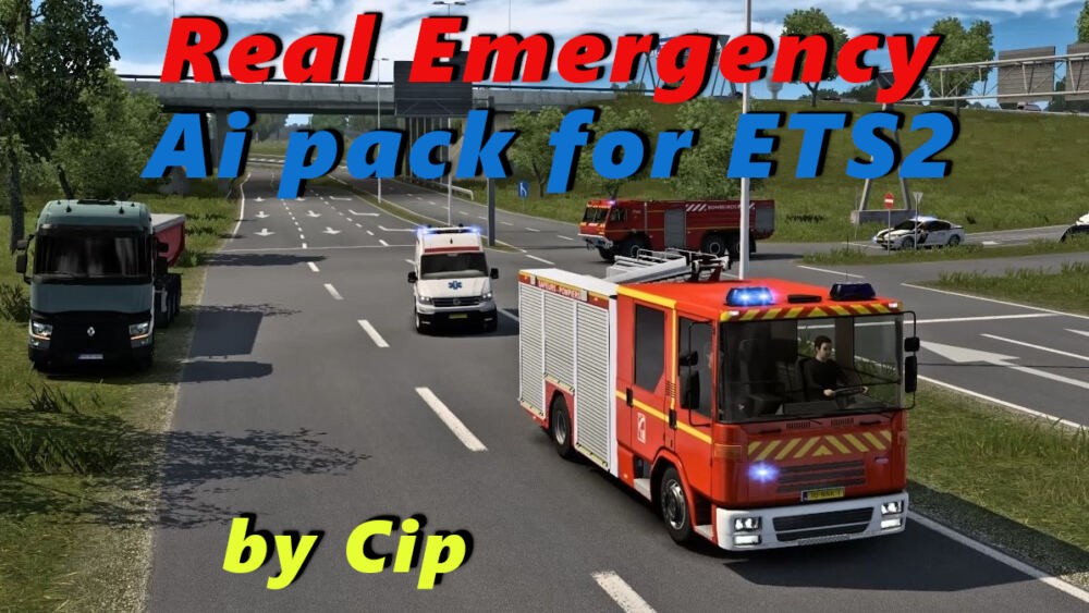 Euro Truck Simulator 2 "Пак спецтранспорта в трафик" [1.55b] {cip}
