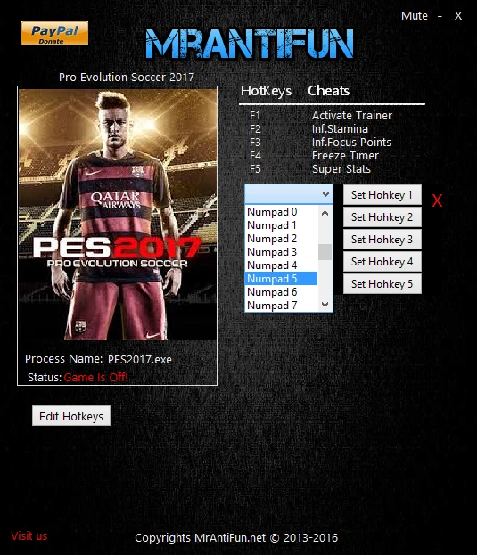 Pro Evolution Soccer 2017: Трейнер/Trainer (+4) [1.02] {MrAntiFun}