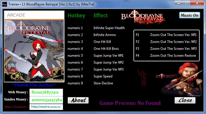 BloodRayne Betrayal: Трейнер/Trainer (+13) [1.0u1] {MaxTre}