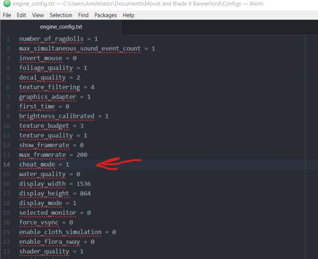 Mount & Blade 2: Bannerlord: Чит-Коды