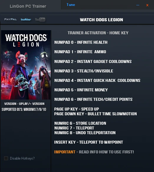 Watch Dogs: Legion: Трейнер/Trainer (+13) [UPD:05.06.2021] {LinGon}
