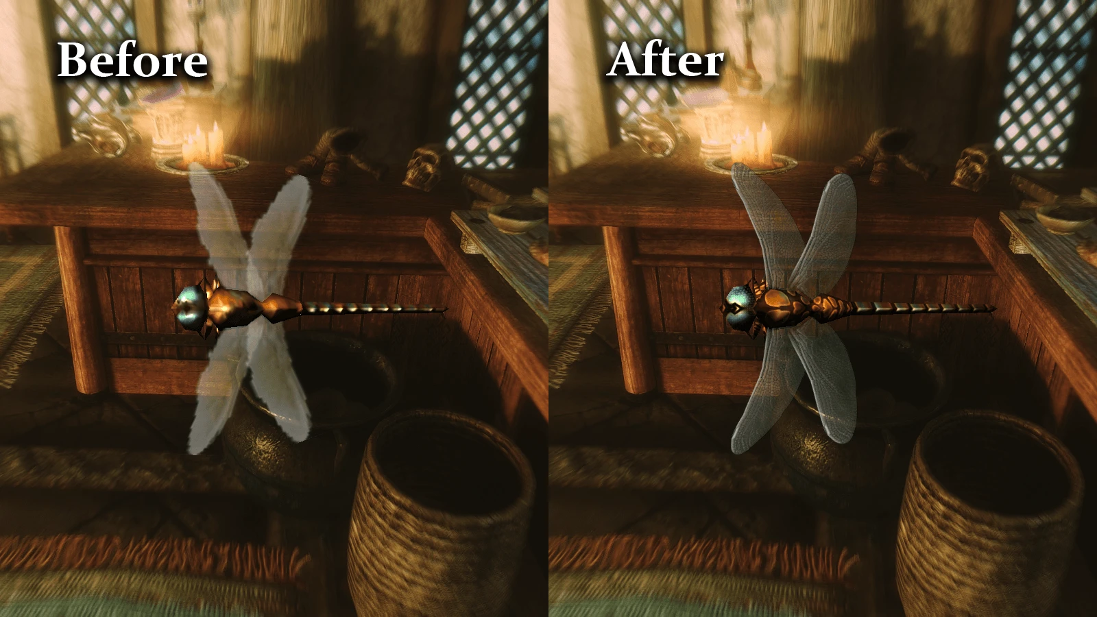 Skyrim SE "Улучшенные текстуры стрекоз"