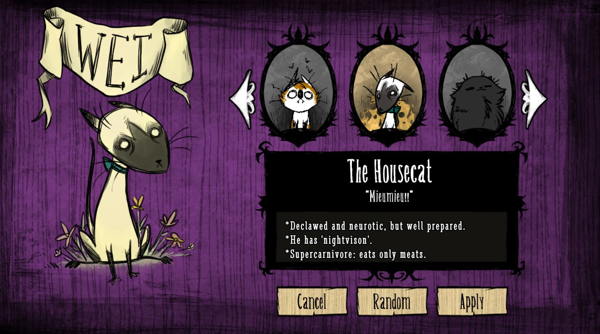 Don't Starve "Персонажи Wisp, Wynter, Wei"