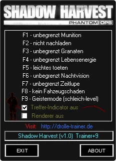 Shadow Harves - Phantom Ops: Трейнер (+9) [1.0] {drolle}
