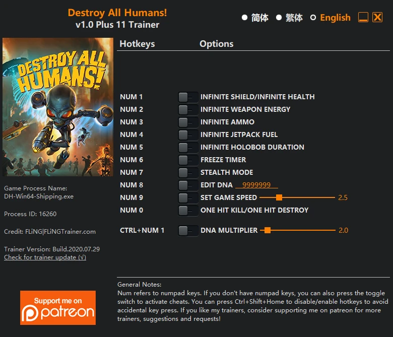 Destroy All Humans!: Трейнер/Trainer (+11) [v1.0+] {FLiNG}