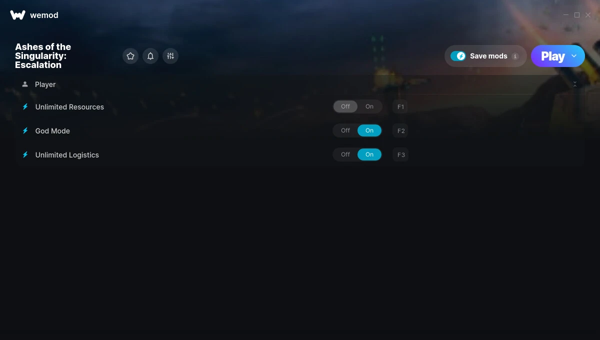 Ashes of the Singularity: Escalation "Трейнер +3" [UPD: 10.08.2025] {MrAntiFun / WeMod}