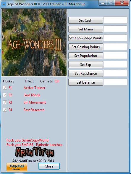 Age of Wonders 3: Трейнер/Trainer (+11) [1.200] {MrAntiFun}