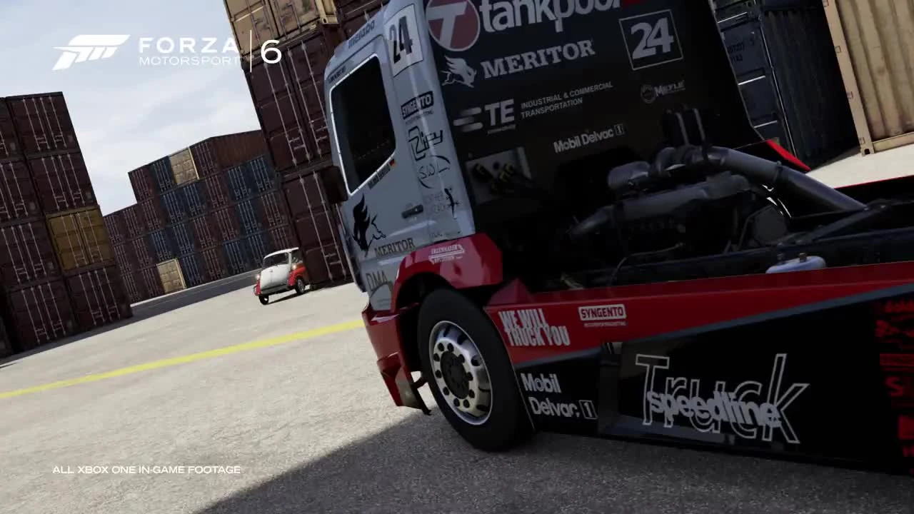 Forza Motorsport 6-трейлер "Лучшие друзья" Mercedes-Benz Tankpool24 Racing Truck и BMW Isetta 300Export