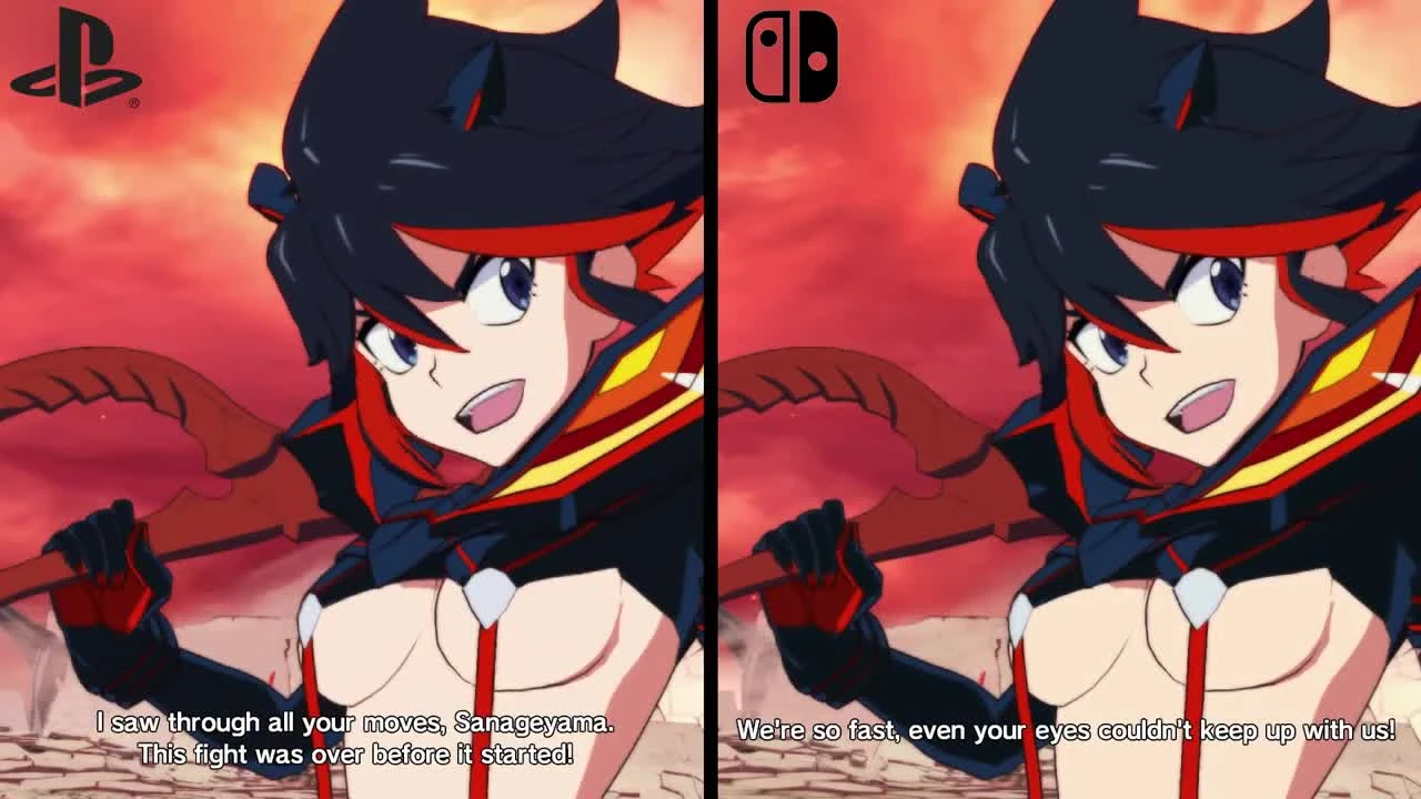 Сравнение графики Kill la Kill the Game: IF для Nintendo Switch и PS4