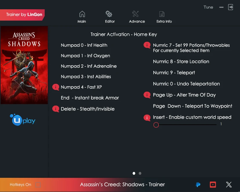 Assassin's Creed Shadows "Трейнер +15" [1.0.4] {LinGon}