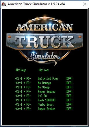 American Truck Simulator: Трейнер/Trainer (+8) [v1.5.2s x64] {LIRW / GHL}