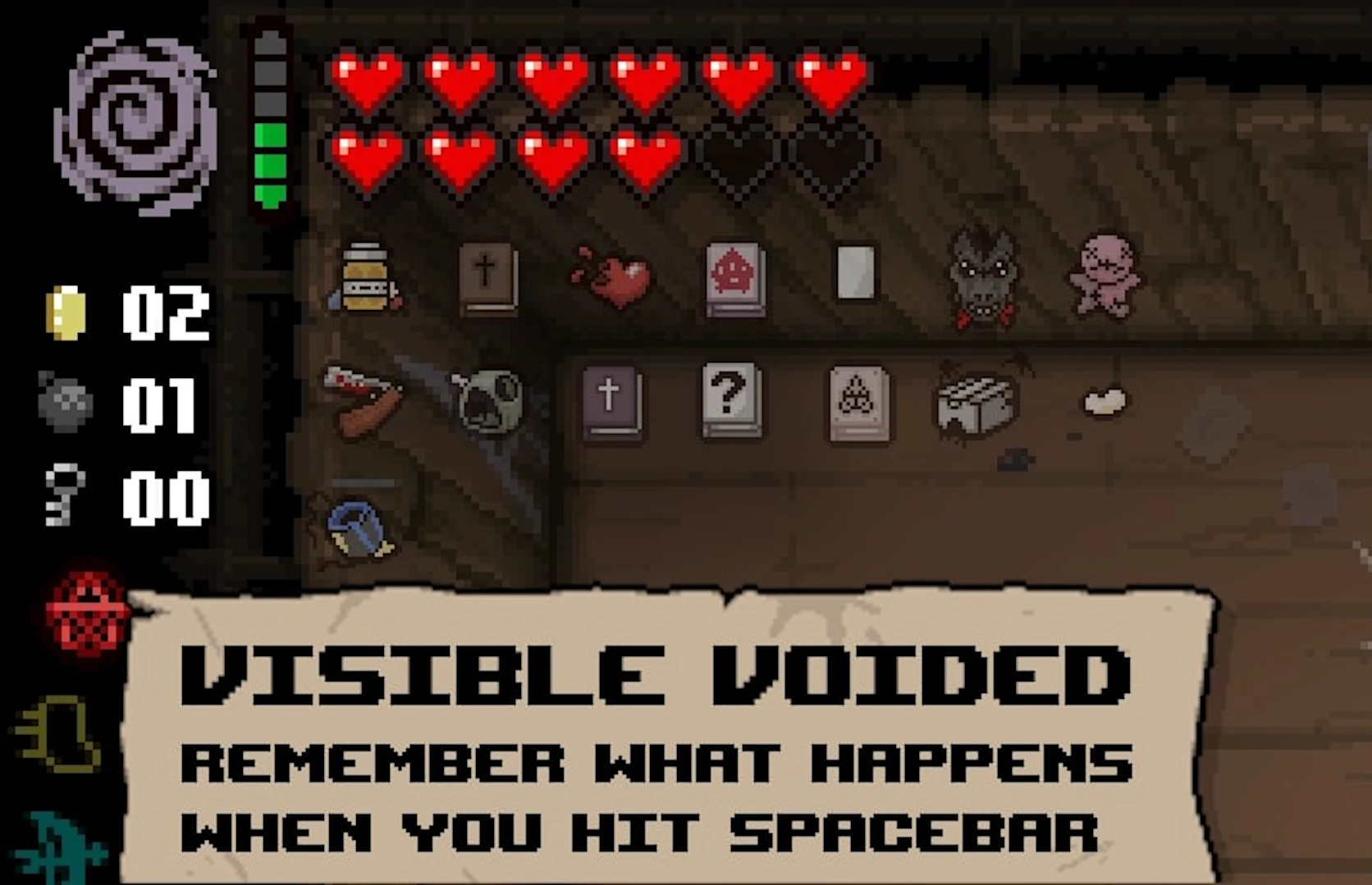 The Binding of Isaac "Видимые поглощенные предметы"