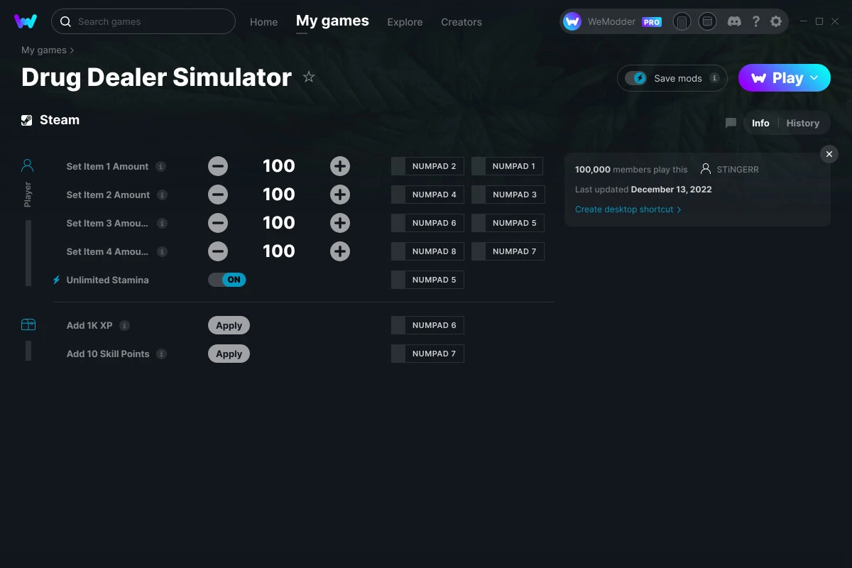 Drug Dealer Simulator "Трейнер +7" [UPD: 13.12.2022] {STiNGERR / WeMod}