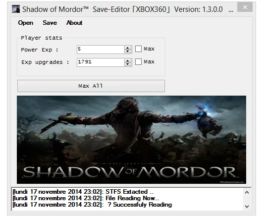 Middle-earth: Shadow of Mordor: Редактор сохранений / Save Editor [Xbox 360]