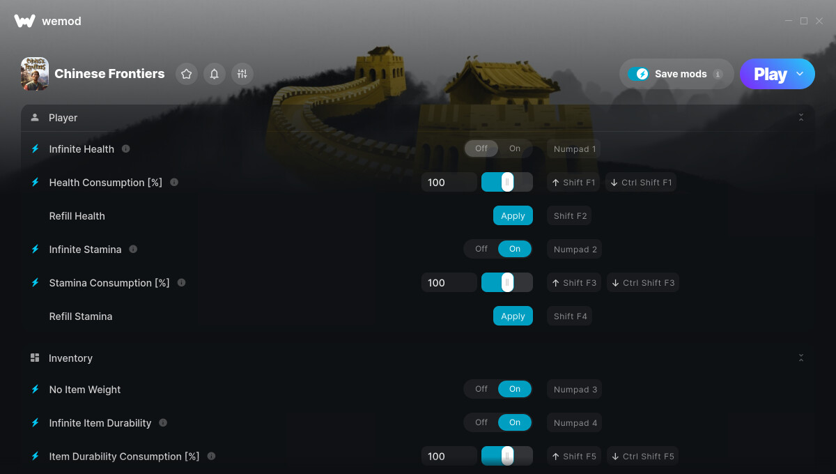 Chinese Frontiers "Трейнер +25" [UPD: 03.07.2025] {GreenHouse / WeMod}