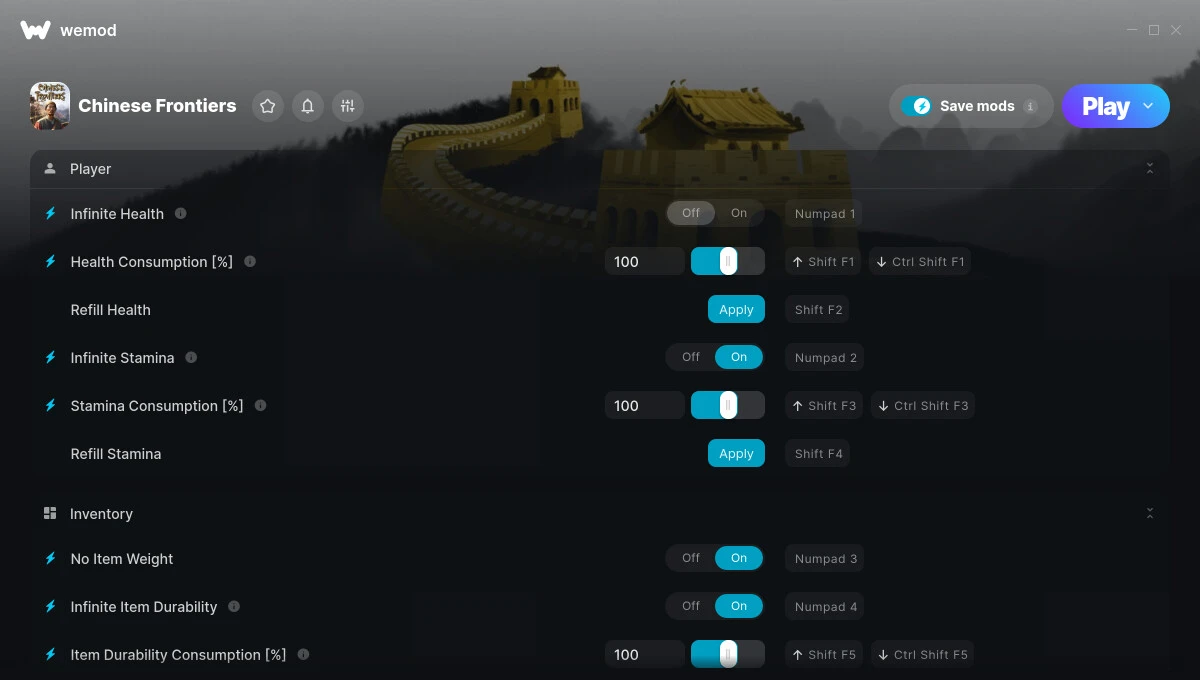 Chinese Frontiers "Трейнер +25" [UPD: 17.07.2025] {GreenHouse / WeMod}