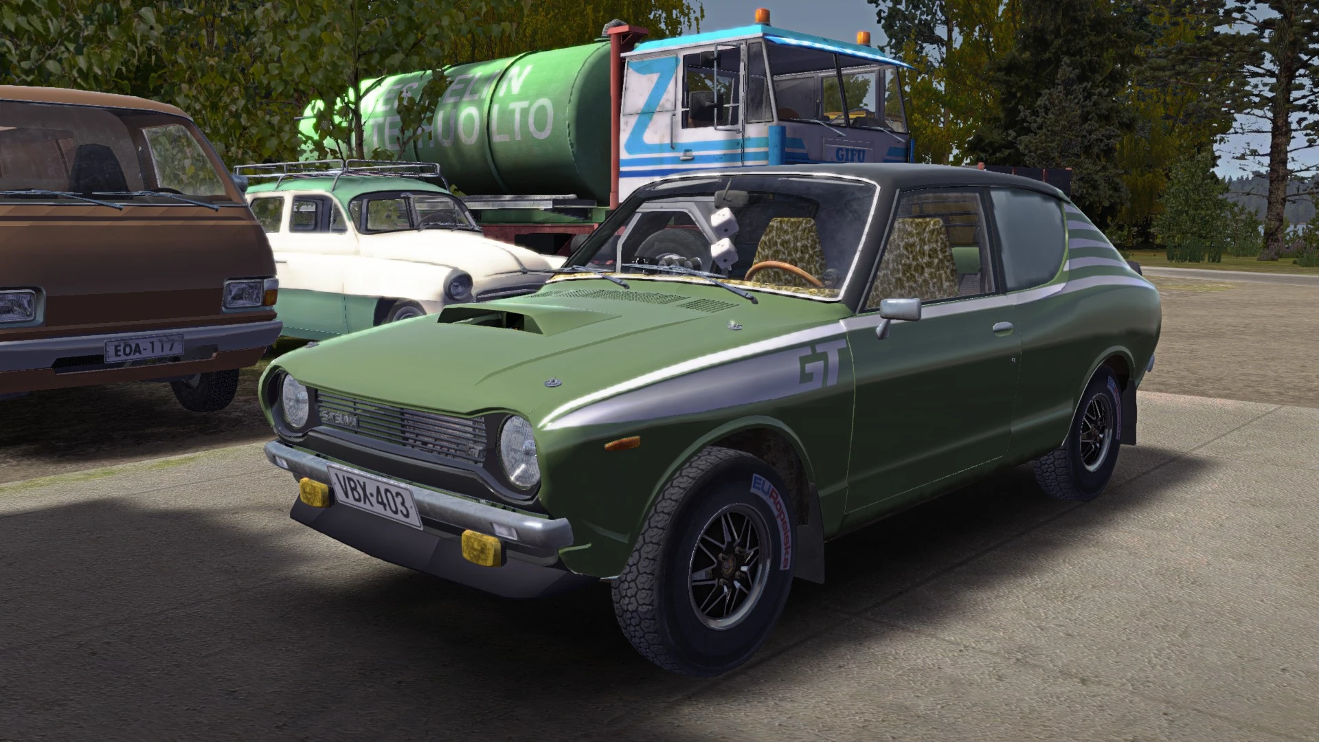 My Summer Car "Сохранение - Зелёная GT сатсума, 195км/ч"