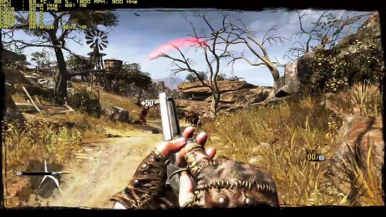 Тест Call of Juarez Gunslinger запуск на слабомПК (4 ядра, 4 ОЗУ, GeForce GTX 550 Ti 1 Гб)