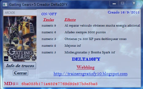 Gatling Gears: Трейнер (+5) [1.0] {Delta10FY}