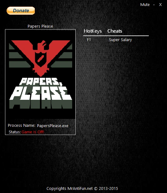 Papers, Please: Трейнер/Trainer (+1) [1.1.65] {MrAntiFun}