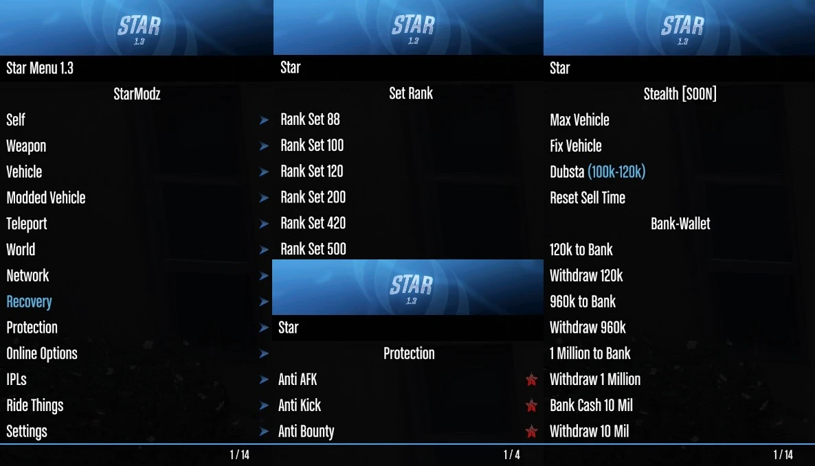 Grand Theft Auto 5 (GTA V): Чит-Мод/Cheat-Mode (Star v1.3) [1.50] {StarModz, LureexModzz}