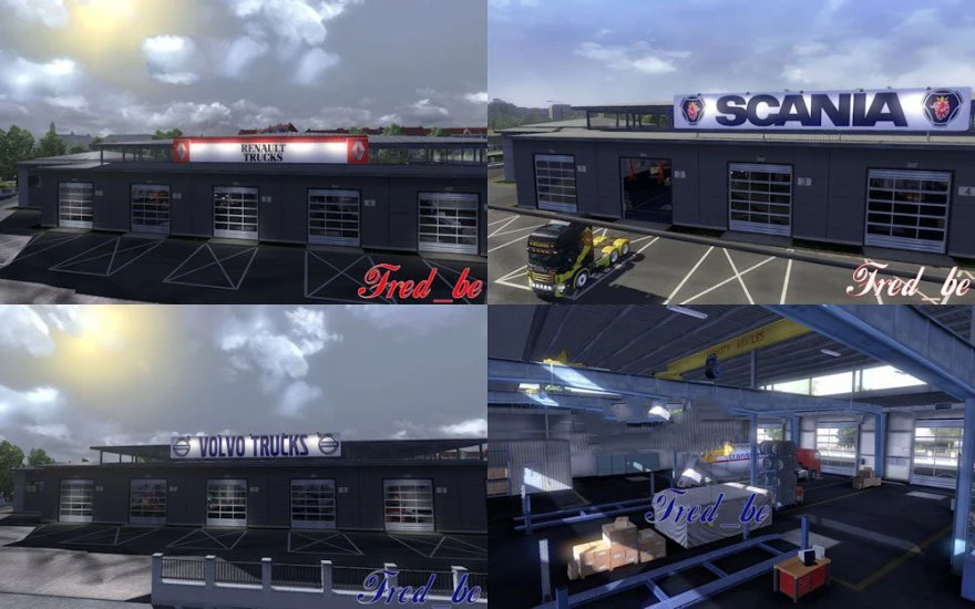 Euro Truck Simulator 2 "Большие гаражи стандартных марок грузовиков"