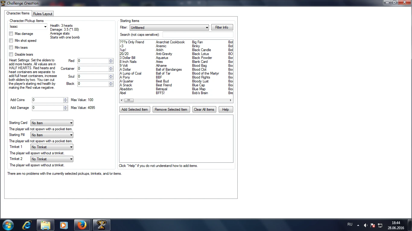 Binding of Isaac "Challenge Creator"