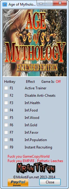 Age of Mythology ~ Extended Edition: Трейнер/Trainer (+8) [1.11.3165] {MrAntiFun}