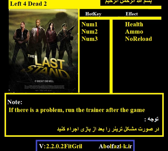 Left 4 Dead 2: Трейнер/Trainer (+3) [2.2.0.2] {Abolfazl.k}