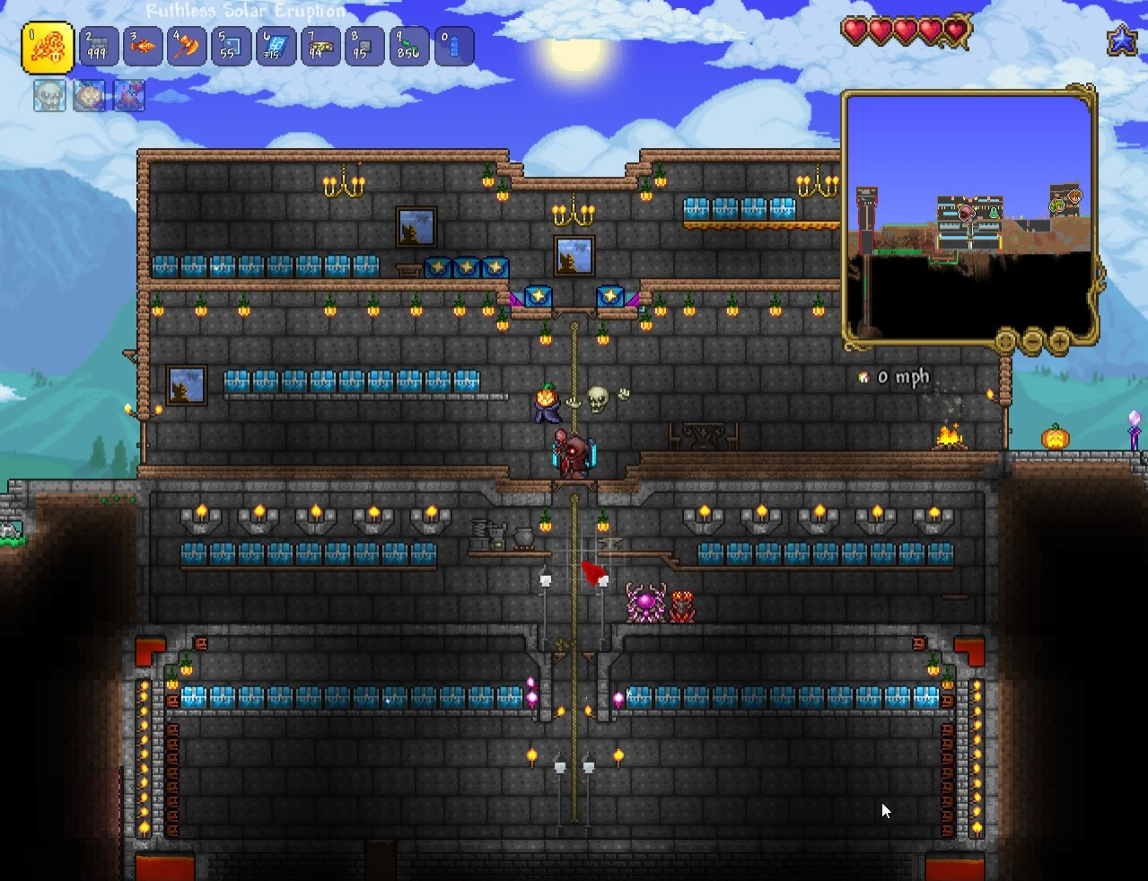 Terraria "Карта с бункером и персонажами для 1.4.2.3."