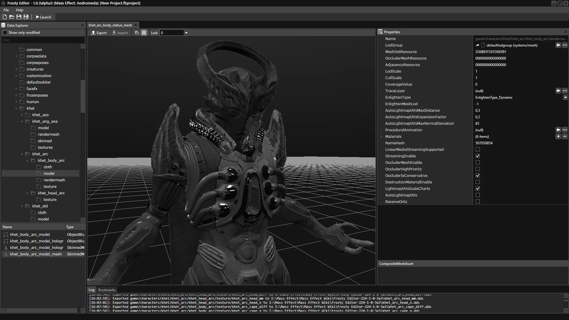 Mass Effect: Andromeda "Набор для Экспорта 3D моделей и Моддинга"