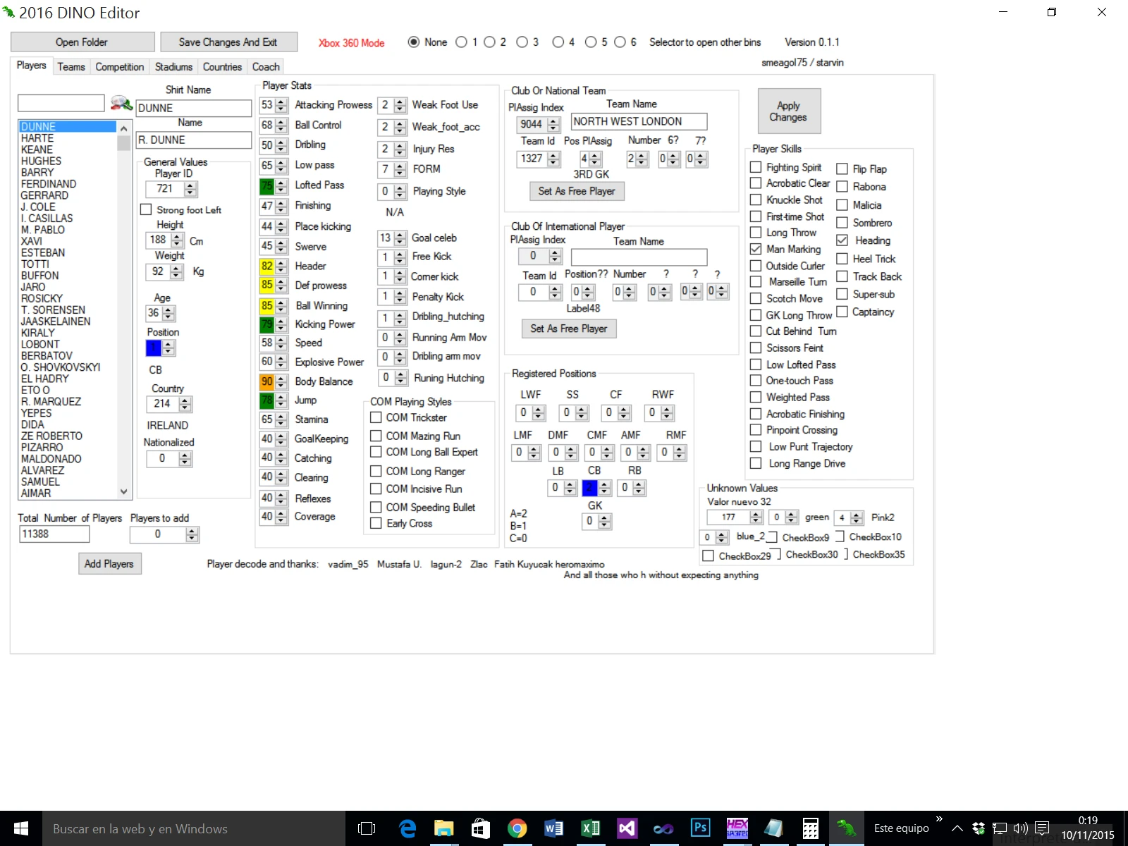 Pro Evolution Soccer 2016 "Dino Editor 2016 2.3.0"