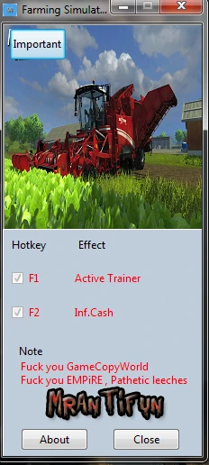 Farming Simulator 2013: Трейнер/Trainer (+1: Деньги / Money) [5.0.1.0] {MrAntiFun}