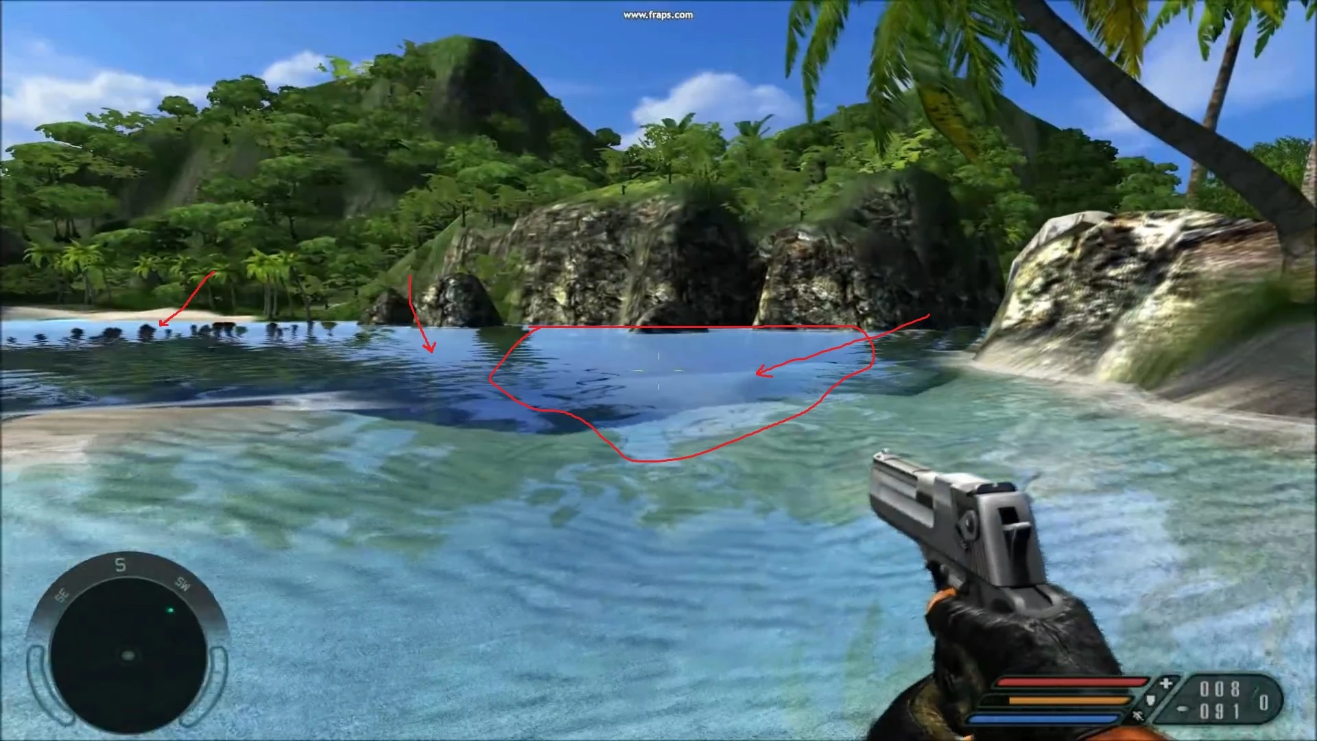 Far Cry "Неофициальный патч, устраняющий баг с неполным отражением ландшафта в воде"