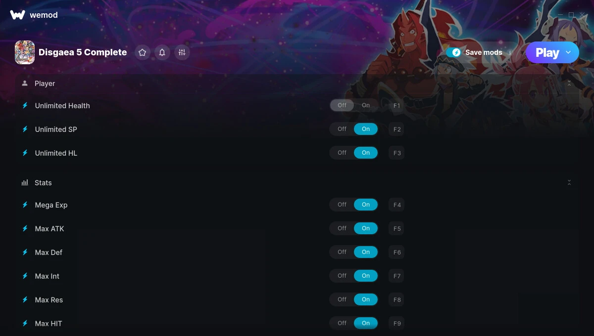 Disgaea 5 Complete "Трейнер +10 от WeMod: Здоровье, энергия , валюта и пр"