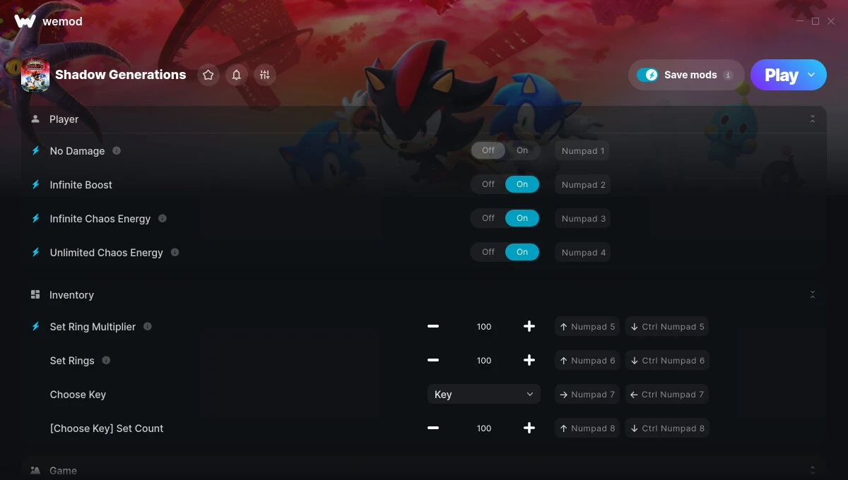 Shadow Generations "Трейнер +10" [UPD: 14.12.2024] {GreenHouse / WeMod}