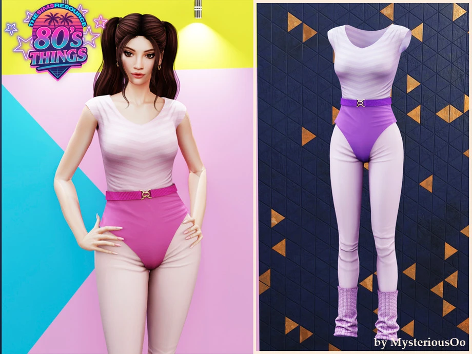 The Sims 4 "Костюм #2 для аэробики в стиле 80-х"