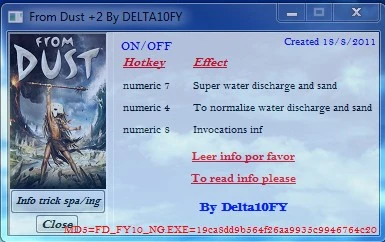 From Dust: Трейнер (+2) [1.0] {Delta10FY}