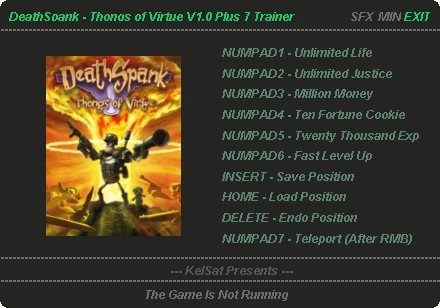 DeathSpank - Thongs of Virtue : Трейнер (+7) [1.0] {KelSat}