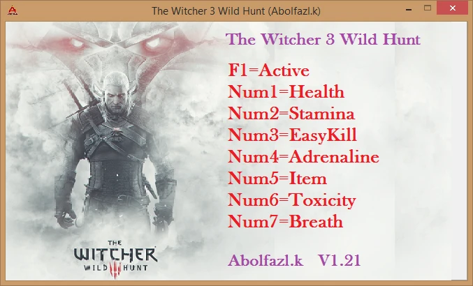 The Witcher 3: Wild Hunt / Ведьмак 3: Дикая Охота: Трейнер/Trainer (+7) [1.21] {Abolfazl.k}