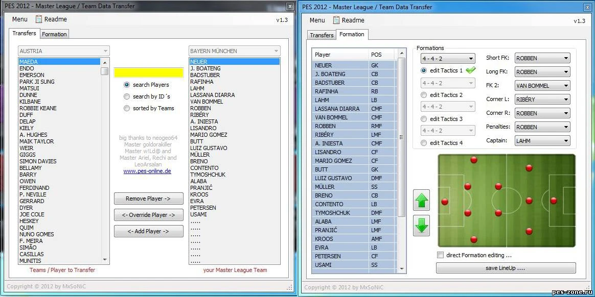 PES 2012 "ML Team Data Transfer 1.3"