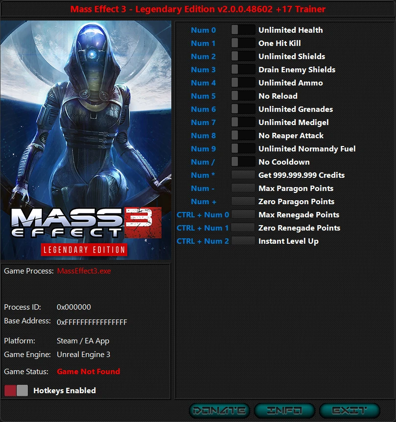 Mass Effect 3: Legendary Edition "Трейнер +17" [2.0.0.48602] {iNvIcTUs oRCuS / HoG}