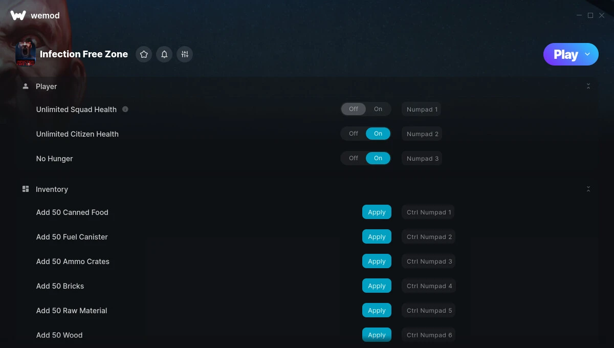 Infection Free Zone "Трейнер +32 от WeMod: Здоровье, ресурсы, прочность и пр"
